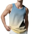 thumbnail image 1 of YUGYXL Men's Gradient Color Tank Top Soft Workout Gym Muscle Tees Fitness Bodybuilding Sleeveless T Shirt Sky Blue S, 1 of 7