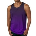 thumbnail image 1 of YUGYXL Men's Gradient Tank Top Casual Summer Sleeveless Crewneck Workout T-Shirt Muscle Gym Fitness Tees Undershirt Purple XXXL, 1 of 4