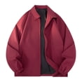 thumbnail image 1 of YUGYXL Men's Loose Stand Collar Bomner Jackets Casual Fashion Outerwear | Lightweight Casual Sport Coat Wine Jackets, 1 of 5