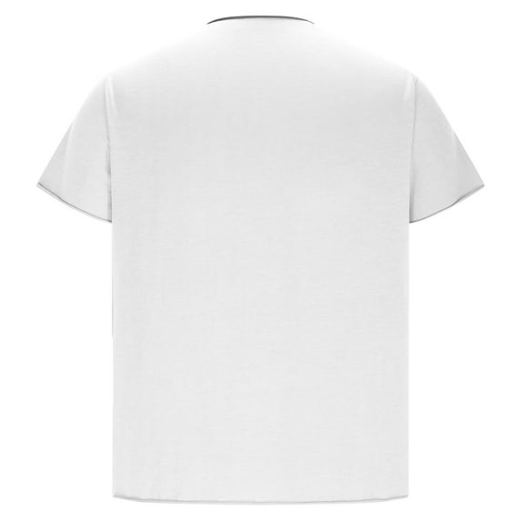 YUGYXL Men's Short Sleeve Tshirt Henley Shirts Summer Crew Neck Lightweight Tops Solid Color Slim Fit Tees White XXL