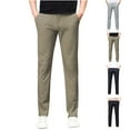thumbnail image 1 of YUGYXL Men's Suit Pants Casual Ice Silk Comfy Trousers Button Straight Pants Lightweight Business Long Pants, 1 of 7