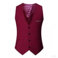 thumbnail image 1 of YUGYXL Men's Suit Vest Classic Business Slim Fit V Neck Dress Waistcoat Formal Wedding Prom Vest with Pocket Wine S, 1 of 2