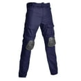 thumbnail image 1 of YUGYXL Men's Tactical Pants with Knee Pads Big and Tall Waterproof Functional Combat Pants Cargo Pants No Belt Blue S, 1 of 2