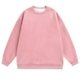 thumbnail image 1 of YUGYXL Men's Vintage Suede Crewneck Sweatshirt Stylish Fall Winter Loose Long Sleeve Pullover Workout Tee Tops Pink XXXXXL, 1 of 2