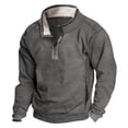 thumbnail image 1 of YUGYXL Men's Western Fleece Jackets Sweatshirts Vintage Quarter Zip Pullover Western Casual Long Sleeve Country Sweatshirt Gray XXXL, 1 of 5