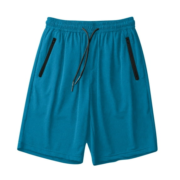 YUGYXL Mens Big and Tall Shorts Loose Breathable Mesh Athletic Shorts Drawstring Activewear Basketball Shorts Navy L