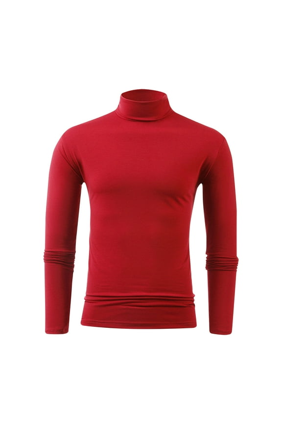 Mens Mock Neck Base Layer Compression Thermal Lined Tops Long Sleeve Pullover Solid Sweatshirts Apparel Clothes Wine S