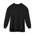 thumbnail image 1 of YUGYXL Mens Oversized Sweatshirts Lightweight Casual Crew Neck Long Sleeve Tunic Top Side Slit High-Low Hem Soft Pullover Black M, 1 of 7