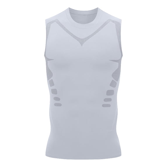 YUGYXL Mens Shaping Sleeveless Shirt Gym Compression Shirts Slimming Body Shaper Vest Shapewear Tank Top for Men White M