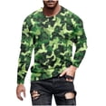 thumbnail image 1 of YUGYXL Mens Shirts Long Sleeve Casual Stylish Print Workout Crewneck Sweatshirts Loose Fit Camo Pullover Tees Army Green S, 1 of 5