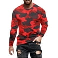 thumbnail image 1 of YUGYXL Mens Shirts Long Sleeve Casual Stylish Print Workout Crewneck Sweatshirts Loose Fit Camo Pullover Tees Red L, 1 of 5