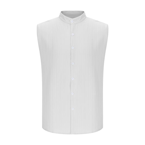 YUGYXL Mens Sleeveless Vests Tops Vest for Man Neck Cami Tank Basic Summer Fall Vest White S