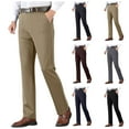 thumbnail image 1 of YUGYXL Mens Straight Business Pants Thin Lightweight Zippers Office Pants No Belt Navy M, 1 of 8