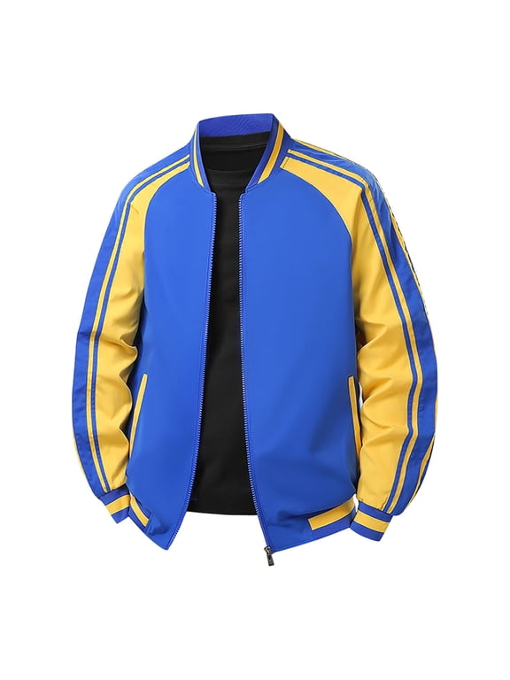 Mens Urban Hip Hop Premium Track Jacket Slim Fit Side Taping Sportswear Urbanwear Streetwear Top Blue Jacket