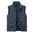 thumbnail image 1 of YUGYXL Mens Work Fishing Vest Summer Casual Lightweight Hiking Travel Photo Vests Sleeveless Zipper Jackets with Pockets Blue XL, 1 of 4