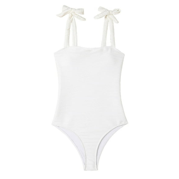 YUGYXL One Piece Swimsuit for Women Tummy Control Ruched Retro Bathing Suit Modest Full Coverage Swimwear White M