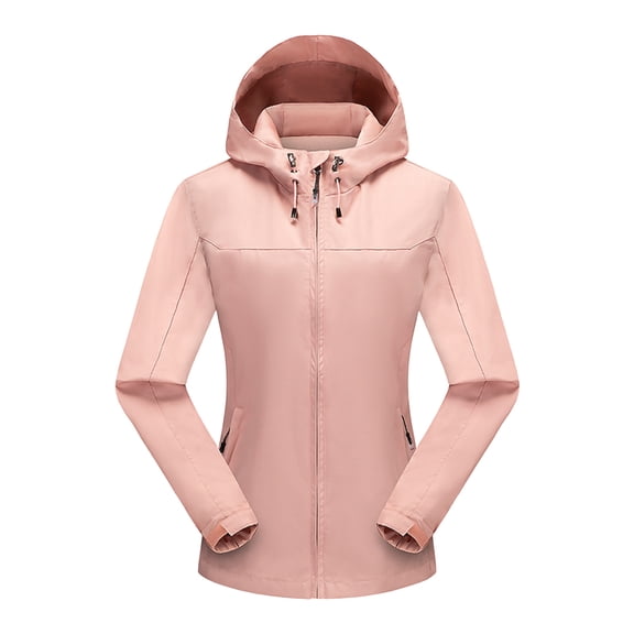 YUGYXL Outdoor Ventures Packable Rain Jacket for Women Lightweight Waterproof Raincoat with Hood Cycling Bike Jacket Pink XXL