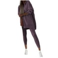 thumbnail image 1 of YUGYXL Plus Size 2 Piece Outfits for Women Oversized Pullover Split Side Hoodies with High Waisted Leggings Loungewear Sets A Purple S, 1 of 5