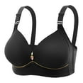 thumbnail image 1 of YUGYXL Plus Size Bras for Women Soft Comfy Wireless Underwear Bras Full Coverage Uplift Shapewear Bras Adjustable Bra Black XXXXL, 1 of 4