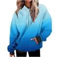 thumbnail image 1 of YUGYXL Plus Size Loose Hoodie for Women Gradient Color Drop Shoulders Sweatshirt Drawstring Comfy Long Sleeve Hoodies Light Blue M, 1 of 7