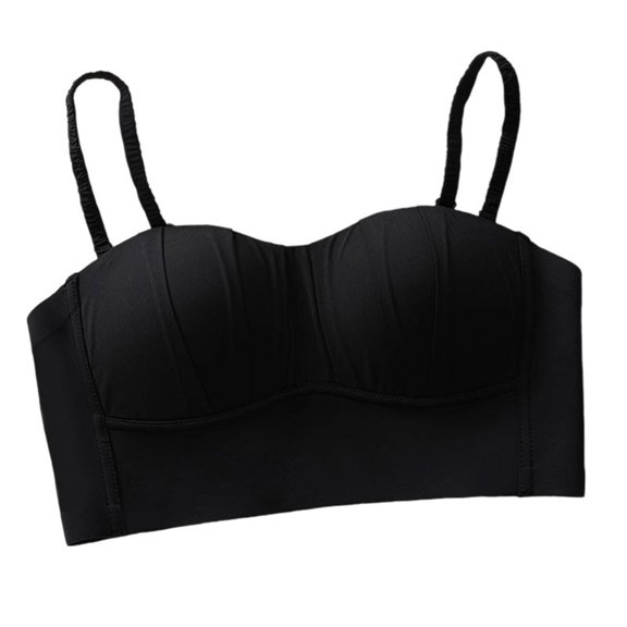 YUGYXL Push Up Bras for Women Wireless Corset Top Bustier Padded No Underwire Bras Full Coverage Bra Camisole Black