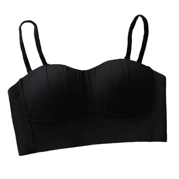YUGYXL Push Up Bras for Women Wireless Corset Top Bustier Padded No Underwire Bras Full Coverage Bra Camisole Black
