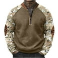 thumbnail image 1 of YUGYXL Quarter Zip Pullover for Men Printed Sweatshirts Long Sleeve Vintage Style Pullover Casual Slim Fit Shirts B Camouflage XXXXXL, 1 of 5