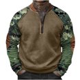 thumbnail image 1 of YUGYXL Quarter Zip Pullover for Men Printed Sweatshirts Long Sleeve Vintage Style Pullover Casual Slim Fit Shirts D Camouflage XL, 1 of 5