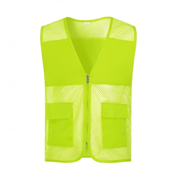 YUGYXL Reflective Safety Vest High Visibility Vest for Women Men Color Block Zipper Breathable Lightweight Tops Mint Green M