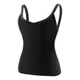 thumbnail image 1 of YUGYXL Ribbed Tank Tops for Women Spaghetti Strap Scoop Neck Slim Fitted Basic Sleeveless Casual Workout Cami Shirts Black M, 1 of 9