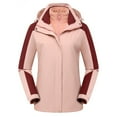 thumbnail image 1 of YUGYXL Ski Waterproof Jackets for women Winter Thermal 3 in 1 Hooded Outdoor Coat Casual Detachable Windrproof Outerwear Snow Windbreaker Prime Lightning Deals Today Pink,XXXL, 1 of 2