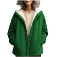 thumbnail image 1 of YUGYXL Soft Sweatshirts for Women Long Sleeve Button Down Oversized Hoodies Loose Fall Winter Clothing with Pockets Green S, 1 of 7