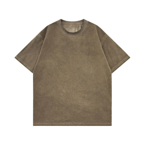 YUGYXL Solid Color Basic Fit Tshirts for Men Cotton Crew Neck Lounge Shirts Vintage Summer Lightweight Tees Dark Blue L