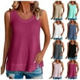 thumbnail image 1 of YUGYXL Womens Summer Tank Tops Sleeveless Casual Loose Fit Round Neck Tanks Tees Solid Color Beach Vacation Blouse Today of the Day Gray,L, 1 of 7
