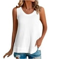 thumbnail image 1 of YUGYXL Solid Color Basic Tank Tops for Women Crewneck Undershirt Loose Fit Flowy Tank Top Casual Sleeveless Under Shirts White,XL, 1 of 6