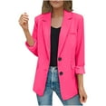 thumbnail image 1 of YUGYXL Solid Color Blazer for Women Casual Single Breasted Lapel Work Office Suit Jackets Trendy Long Sleeve Blazers Lightweight Plus Size Business Cardigan Gift for Family Pink,L, 1 of 8