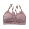 thumbnail image 1 of YUGYXL Sports Bras for Women Cross Straps Lace Underwear Bra Full Coverage Everyday Bra Padded Bralettes Lounge Bra Pink Free Size, 1 of 3