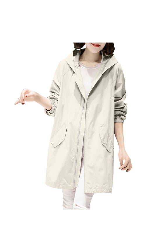 Spring Autumn Women's Jacket Long Coat Trench Korean Loose Fashion Windbreaker Female Casual Street Outerwear White L
