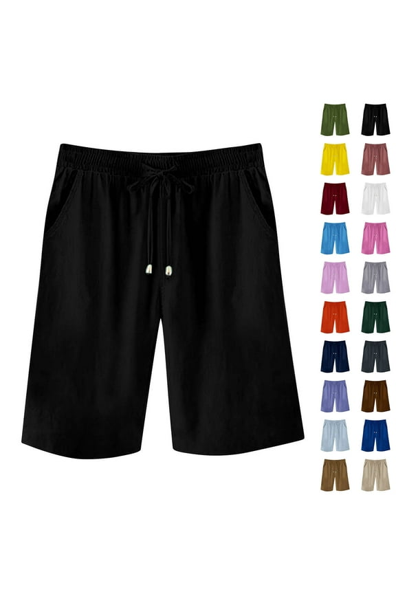 Summer Plus Size Shorts for Women Lightweight Loose Drawstring Shorts Lounge Stretch Waist Shorts Army Green XXL