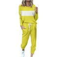 thumbnail image 1 of YUGYXL Sweatsuits Women 2 Piece Outfit Lounge Travel Outfits Casual Jogger Sets Plus Size Sweat Suits Comfy Fall Sets Yellow S, 1 of 5
