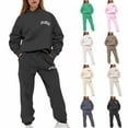 thumbnail image 1 of YUGYXL Sweatsuits for Women Set 2 Piece Plus Size Thin Fleece Outfits Casual Letter Print Hoodie Sweatshirt and Sweatpants Set Gift for Daughter, 1 of 7