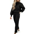 thumbnail image 1 of YUGYXL Sweatsuits for Women Sets 2 Piece Outfits Casual Lounge Sets Two Piece Sweat Suits Long Sleeve Sweatshirt Pants Joggers Black M, 1 of 5