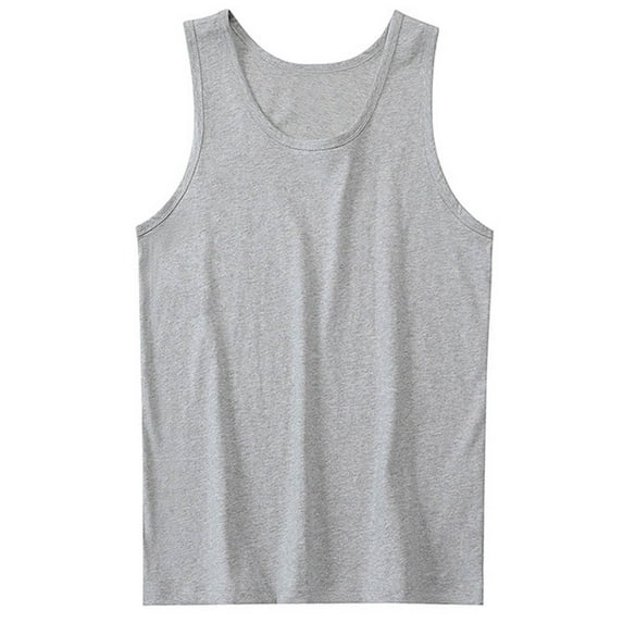 YUGYXL Tank Top Men Beaters Summer Casual Sleeveless Beaters Men's Compression T-Shirts Undershirts Soft Round Neck Tank Tops Gray M