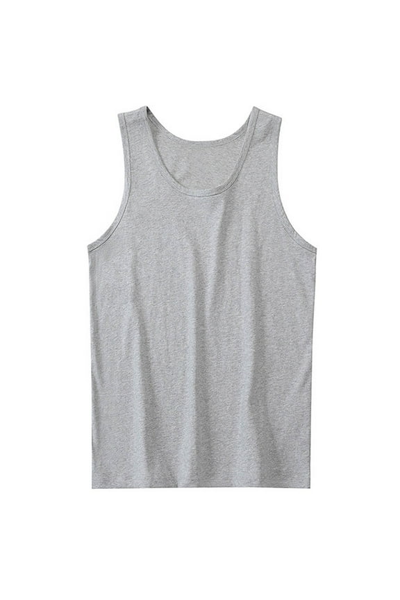 Tank Top Men Beaters Summer Casual Sleeveless Beaters Men's Compression T-Shirts Undershirts Soft Round Neck Tank Tops Gray M