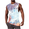 thumbnail image 1 of YUGYXL Tank Tops for Men Sleeveless Summer Colorful Tie-Dye Printed Casual Lightweight Muscle T Shirts Beach Vacation Tees Gray XL, 1 of 5