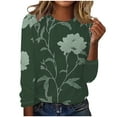 thumbnail image 1 of YUGYXL Tie Dye Long Sleeve Shirts for Women Ladies Tunics Comfy Pullover Fall Lightweight Blouse Holiday Top Army Green M, 1 of 4