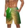 thumbnail image 1 of YUGYXL Tie Dye Shorts for Men Big and Tall Baggy Comfy Straight Shorts Drawstring Elastic Waist Summer Beach Shorts Green S, 1 of 5