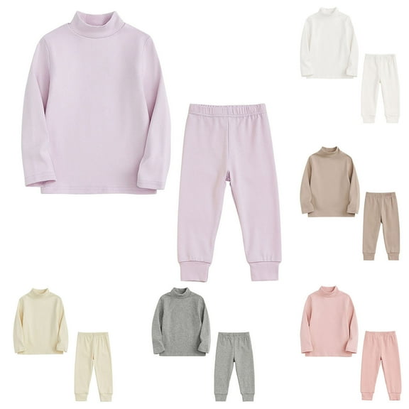 YUGYXL Toddler Baby Boy Girl Clothes Winter Solid Color Long Sleeve Pullover Sweatshirt Pants 2Pcs Fall Outfits Set Gift for Daughter Khaki,3 Years