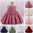 thumbnail image 1 of YUGYXL Toddler Baby Girls Dresses Kids Solid Color Princess Party Dress Satin Pleated Dress Flower Girl Homecoming Dresses Sale Size 2-3Years, 1 of 10