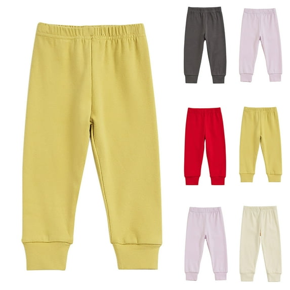 YUGYXL Toddler Boys Sweatpants Athletic Pull-On Pants with Drawstring and Pockets Boys Solid Color Active Cotton Jogger PantsDecember Gift for Toddler Yellow,3 Years